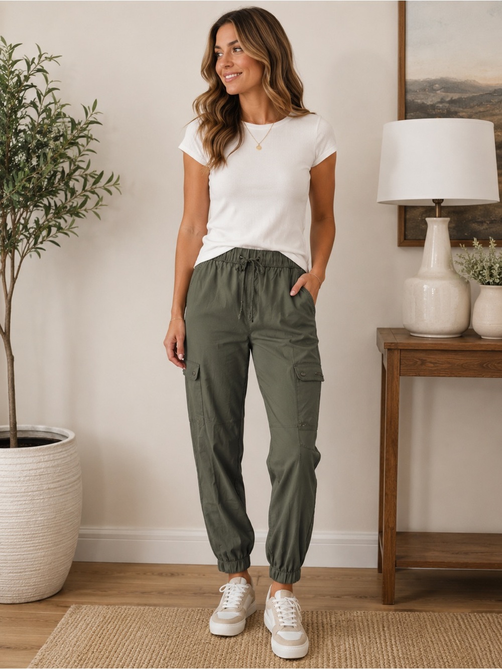 Banana Republic Olive Green Cargo Jogger Pants